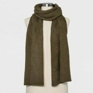 Women's Wool Knit Scarf -Green 75-23